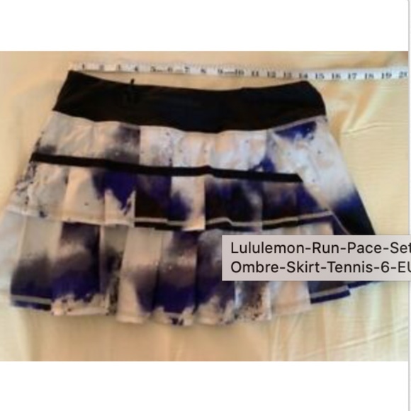 Lululemon Run Pace Setter Blue Black Ombre Skirt - Picture 2 of 6